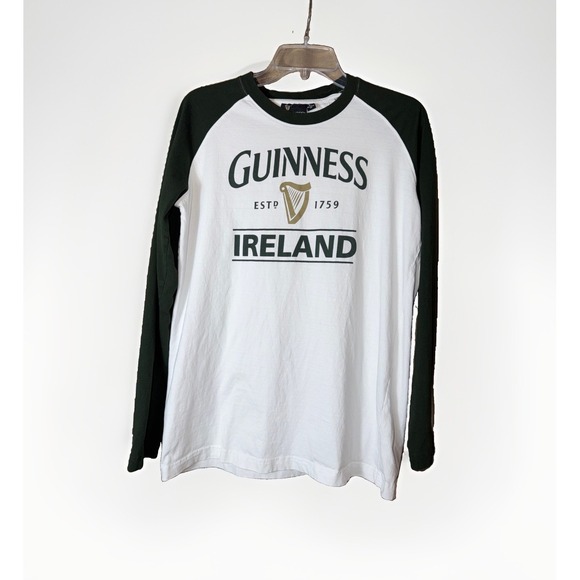 Guinness Other - Guinness Ireland Long Sleeve Size Large Relaxed Fit 100% Cotton White Green